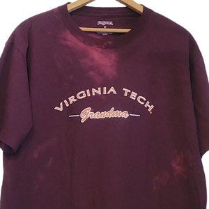 t shirt va tech grandma maroon orange white bleach tie dye hokies jansport sz m